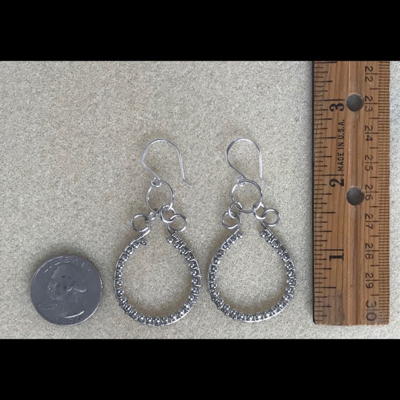Nickel Silver Wire Wrapped Ball Chain Earrings - Picture 3 of 3